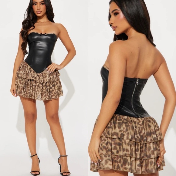Fashion Nova Micro Mini Worst Behavior Leopard medium - Picture 1 of 4
